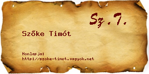 Szőke Timót névjegykártya