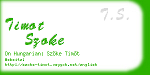 timot szoke business card