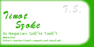 timot szoke business card